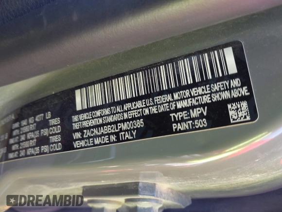 2020 Jeep Renegade Latitude с VIN ZACNJABB2LPM00385, выставлен на аукционе IAAI как лот 42017474 с пробегом 70 220 миль миль и . История ставок и продаж доступна на DreamBid. Изображение 9.