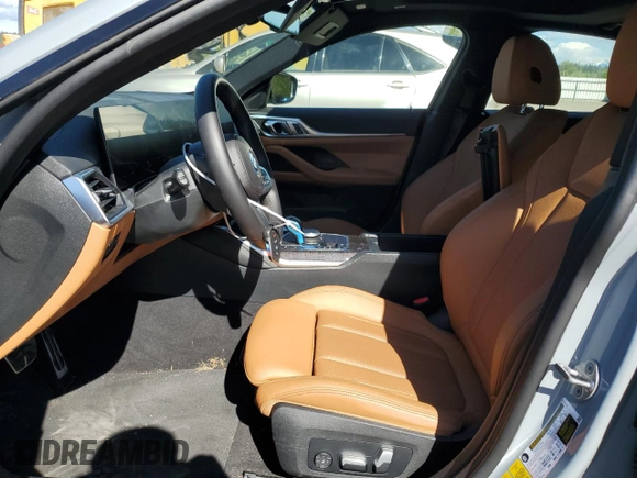 2023 BMW i4 eDrive40 with VIN WBY73AW09PFN90742, listed as a Copart auction lot 53610804 with 17,647 mi miles. Bid and sale history available at carsss.com. Image 7.