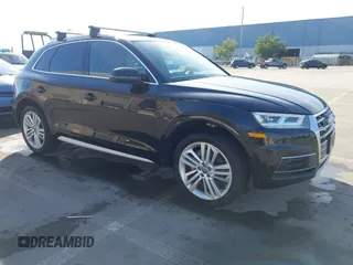 2019 Audi Q5 Premium Plus with VIN WA1BNAFY5K2063433, listed as a IAAI auction lot 41233819 with 55,056 mi miles. Bid and sale history available at carsss.com. Image 1.