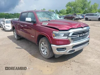 2019 Ram 1500 Laramie with VIN 1C6SRFJT6KN719423, listed as a IAAI auction lot 42579302 with 108,614 mi miles and . Bid and sale history available at DreamBid. Image 1.