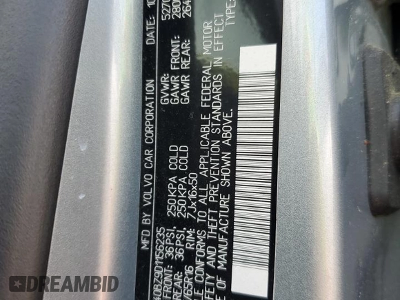 2013 Volvo XC70 3.2L with VIN YV4940BZ9D1156235, listed as a Copart auction lot 72985924 with 57,152 mi miles and Clean Title. Bid and sale history available at DreamBid. Image 13.