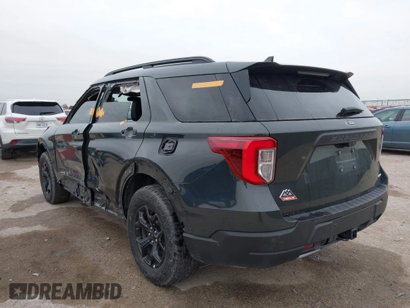 2023 Ford Explorer Timberline with VIN 1FMSK8JH7PGA96258, listed as a IAAI auction lot 41429773 with 34,896 mi miles. Bid and sale history available at carsss.com. Image 3.