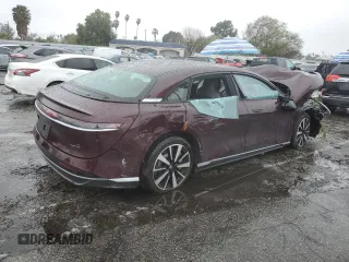 2024 Lucid Air Pure with VIN 50EA1PGA4RA009036, listed as a Copart auction lot 45350475 with 0 mi miles and Salvage Title. Bid and sale history available at carsss.com. Image 3.