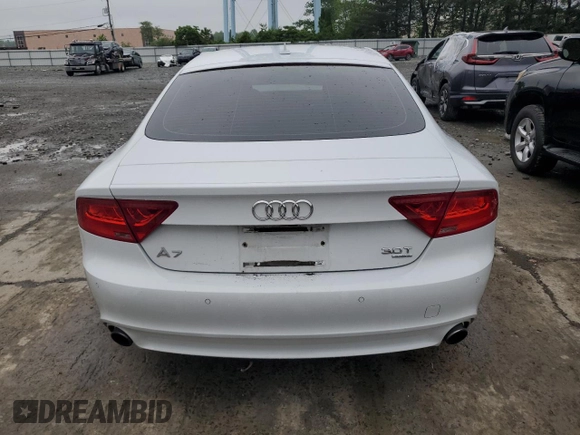 2015 Audi A7 Premium Plus with VIN WAUWGAFC2FN016867, listed as a Copart auction lot 57222335 with 86,014 mi miles and Salvage title. Bid and sale history available at DreamBid. Image 6.