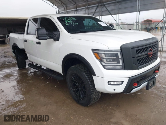2024 Nissan Titan Pro-4X with VIN 1N6AA1EDXRN105077, listed as a IAAI auction lot 41545734 with 8,505 mi miles and . Bid and sale history available at DreamBid. Image 1.