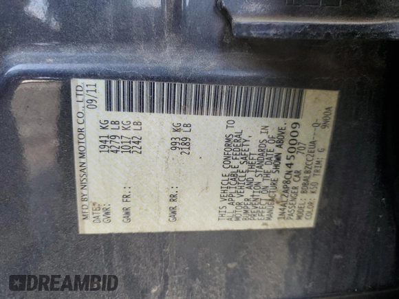 2012 Nissan Altima S with VIN 1N4AL2AP8CN450009, listed as a Copart auction lot 52824915 with 134,057 mi miles and Salvage Title. Bid and sale history available at DreamBid. Image 14.