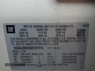 2013 Chevrolet Equinox LS z VIN 2GNALBEK6D6157814, wystawiony jako Copart lot #71841404 z przebiegiem 170 220 mil mil oraz Szkoda całkowita • Salvage title. Historia ofert i sprzedaży dostępna na DreamBid. Obrazek 13.