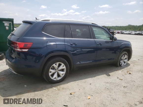2018 Volkswagen Atlas SE with VIN 1V2LR2CA9JC587607, listed as a Copart auction lot 54824925 with 89,318 mi miles and Salvage title. Bid and sale history available at DreamBid. Image 3.