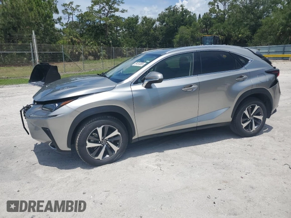 2021 Lexus NX 300 with VIN JTJGARBZ4M2180456, listed as a Copart auction lot 59181055 with 45,456 mi miles and Salvage title. Bid and sale history available at DreamBid. Image 1.