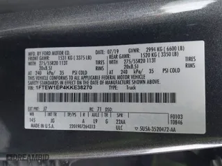 2019 Ford F-150 XL with VIN 1FTEW1EP4KKE38270, listed as a IAAI auction lot 41528920 with 62,264 mi miles. Bid and sale history available at carsss.com. Image 9.