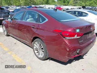 2015 Hyundai Genesis 3.8L with VIN KMHGN4JE3FU039163, listed as a IAAI auction lot 42050617 with 134,183 mi miles and . Bid and sale history available at DreamBid. Image 3.