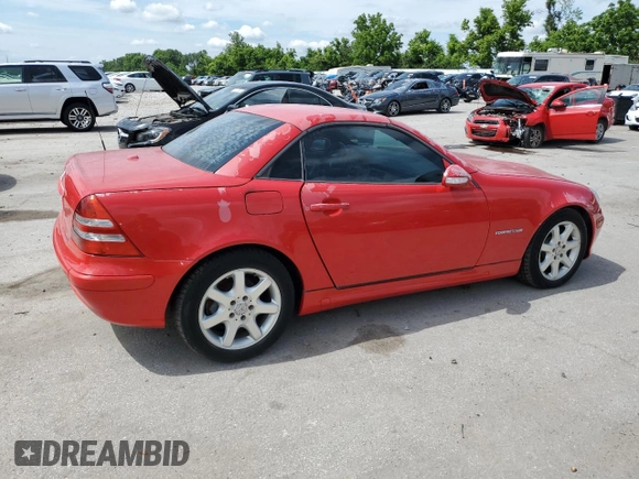 2003 Mercedes-Benz SLK 230 Kompressor with VIN WDBKK49F93F278588, listed as a Copart auction lot 58633785 with 82,409 mi miles and Salvage title. Bid and sale history available at DreamBid. Image 3.