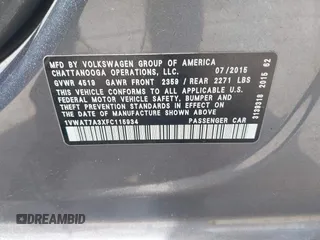 2015 Volkswagen Passat Wolfsburg Edition с VIN 1VWAT7A3XFC115934, выставлен на аукционе IAAI как лот 42605174 с пробегом 110 186 миль миль и . История ставок и продаж доступна на DreamBid. Изображение 9.