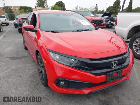 2019 Honda Civic Sport with VIN 2HGFC2F8XKH585650, listed as a IAAI auction lot 42043354 with 116,412 mi miles and . Bid and sale history available at DreamBid. Image 1.