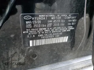 2020 Hyundai Sonata Hybrid Limited with VIN KMHL54JJ6LA009146, listed as a Copart auction lot 38169564 with Not Provided miles. Bid and sale history available at carsss.com. Image 13.