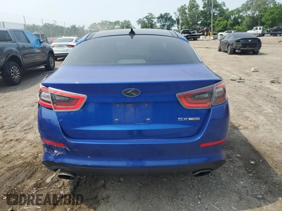 2015 Kia Optima SX Turbo with VIN 5XXGR4A63FG392431, listed as a Copart auction lot 59725135 with 138,002 mi miles and Salvage title. Bid and sale history available at DreamBid. Image 6.