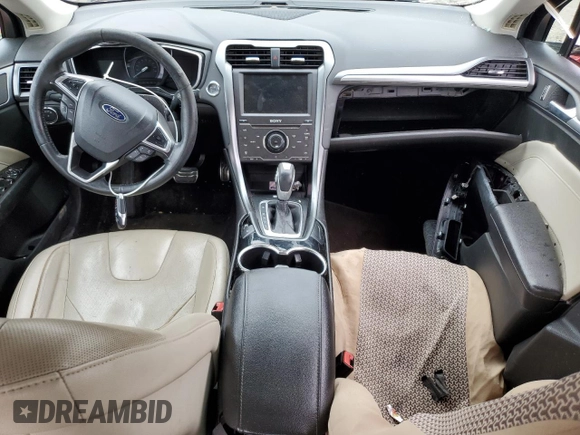 2014 Ford Fusion Titanium Hybrid with VIN 3FA6P0RU4ER387323, listed as a Copart auction lot 57107195 with Not provided miles and Salvage title. Bid and sale history available at DreamBid. Image 8.