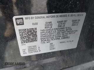 2022 GMC Terrain SLE with VIN 3GKALTEV0NL168561, listed as a IAAI auction lot 42568041 with 210,022 mi miles and . Bid and sale history available at DreamBid. Image 9.