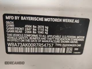 2024 BMW 2 Series 228i xDrive with VIN WBA73AK00R7R54757, listed as a IAAI auction lot 41899328 with 5,677 mi miles and . Bid and sale history available at carsss.com. Image 9.
