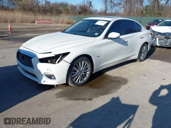 2020 Infiniti Q50 Pure with VIN JN1EV7AP6LM207147, listed as a IAAI auction lot 41793447 with 78,580 mi miles and . Bid and sale history available at carsss.com. Image 2.