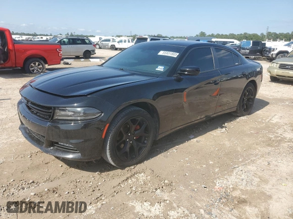2015 Dodge Charger SXT with VIN 2C3CDXHGXFH896327, listed as a Copart auction lot 55931805 with 204,345 mi miles and Salvage Title. Bid and sale history available at DreamBid. Image 1.