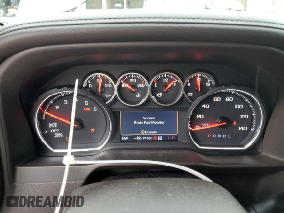 2019 Chevrolet Silverado 1500 LTZ with VIN 3GCUYGED7KG146635, listed as a Copart auction lot 52259085 with 91,830 mi miles and Salvage Title. Bid and sale history available at DreamBid. Image 9.