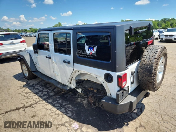 2015 Jeep Wrangler Unlimited Freedom with VIN 1C4HJWDGXFL755528, listed as a Copart auction lot 64927525 with 111,096 mi miles and Salvage title. Bid and sale history available at DreamBid. Image 2.