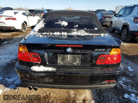 2002 BMW 3 Series 325Ci with VIN WBABS33432JY42568, listed as a Copart auction lot 46232065 with 91,310 mi miles and Salvage Title. Bid and sale history available at carsss.com. Image 6.