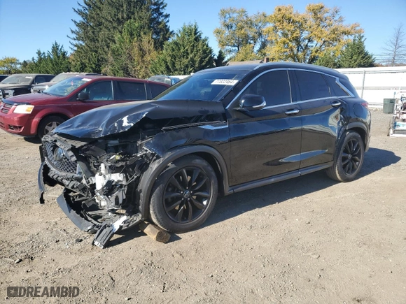 2019 Infiniti QX50 LUXE with VIN 3PCAJ5M35KF142982, listed as a Copart auction lot 77322464 with 73,997 mi miles and Salvage Title. Bid and sale history available at carsss.com. Image 1.