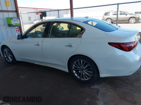 2019 Infiniti Q50 3.0t LUXE with VIN JN1EV7AP4KM513651, listed as a IAAI auction lot 41357173 with 77,485 mi miles. Bid and sale history available at carsss.com. Image 14.