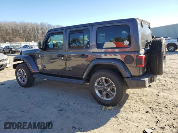 2020 Jeep Wrangler Unlimited Sahara with VIN 1C4HJXEN4LW152779, listed as a Copart auction lot 42696255 with Not provided miles and Salvage title. Bid and sale history available at DreamBid. Image 2.