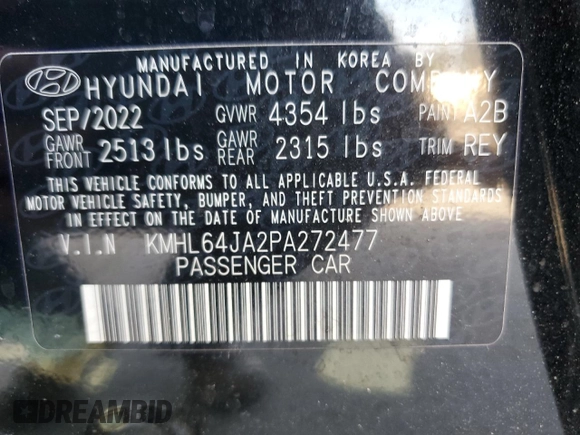 2023 Hyundai Sonata SEL z VIN KMHL64JA2PA272477, wystawiony jako Copart lot #53789905 z przebiegiem 26 330 mil mil oraz Szkody całkowita. Historia ofert i sprzedaży dostępna na DreamBid. Obrazek 12.