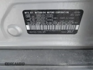 2021 Mitsubishi Outlander ES z VIN JA4APUAU1MU014152, wystawiony jako IAAI lot #41689335 z przebiegiem 112 374 mil mil oraz . Historia ofert i sprzedaży dostępna na DreamBid. Obrazek 9.