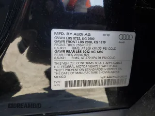 2018 Audi SQ5 Premium Plus with VIN WA1A4AFY3J2138336, listed as a Copart auction lot 56343445 with 45,763 mi miles and Salvage title. Bid and sale history available at DreamBid. Image 12.