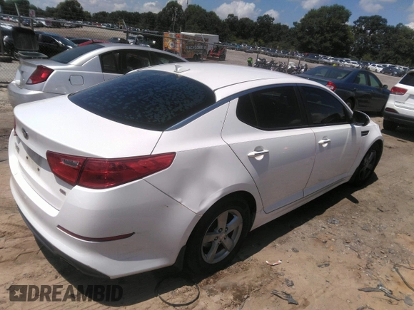 2015 Kia Optima LX with VIN KNAGM4A70F5645049, listed as a IAAI auction lot 42758383 with 214,934 mi miles and . Bid and sale history available at DreamBid. Image 4.