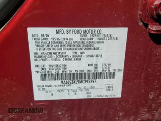 2021 Ford EcoSport Titanium z VIN MAJ6S3KL9MC395397, wystawiony jako Copart lot #49327885 z przebiegiem 46 786 mil mil oraz Szkody całkowita. Historia ofert i sprzedaży dostępna na DreamBid. Obrazek 12.