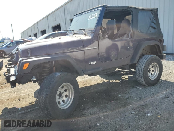 1998 Jeep Wrangler SE with VIN 1J4FY29P0WP784334, listed as a Copart auction lot 52384075 with 0 mi miles and Salvage Title. Bid and sale history available at carsss.com. Image 1.