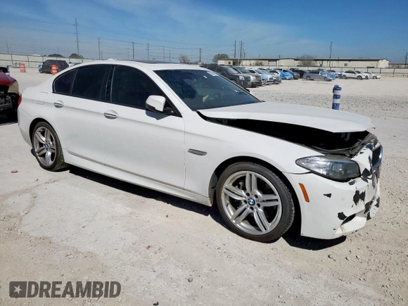 2015 BMW 5 Series 535i with VIN WBA5B1C52FG128542, listed as a Copart auction lot 50084585 with 110,341 mi miles and Salvage Title. Bid and sale history available at carsss.com. Image 4.