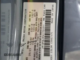 2024 Mazda 3 S Carbon Edition с VIN JM1BPBLM5R1701011, выставлен на аукционе Copart как лот 47946365 с пробегом 27 132 миль миль и Списание • Salvage title. История ставок и продаж доступна на DreamBid. Изображение 13.