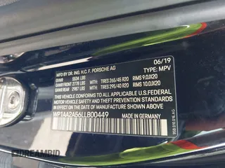 2020 Porsche Macan with VIN WP1AA2A56LLB00449, listed as a IAAI auction lot 42475132 with Not provided miles and . Bid and sale history available at DreamBid. Image 9.