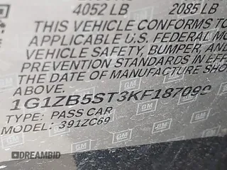 2019 Chevrolet Malibu LS with VIN 1G1ZB5ST3KF187099, listed as a IAAI auction lot 41950934 with 67,123 mi miles and . Bid and sale history available at DreamBid. Image 9.