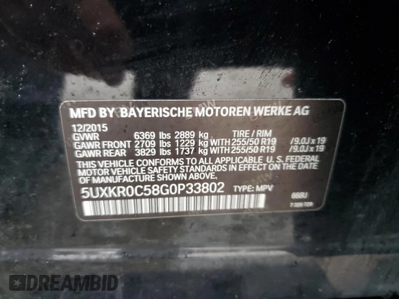 2016 BMW X5 xDrive35i z VIN 5UXKR0C58G0P33802, wystawiony jako Copart lot #52252845 z przebiegiem 115 228 mil mil oraz Szkoda całkowita • Salvage title. Historia ofert i sprzedaży dostępna na DreamBid. Obrazek 14.