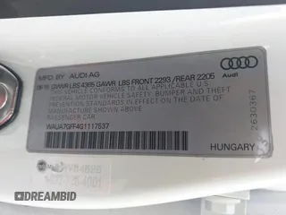 2016 Audi A3 Premium z VIN WAUA7GFF4G1117537, wystawiony jako IAAI lot #42191043 z przebiegiem 86 534 mil mil oraz . Historia ofert i sprzedaży dostępna na DreamBid. Obrazek 9.