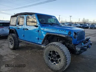 2022 Jeep Wrangler Unlimited Rubicon with VIN 1C4JJXR68NW190233, listed as a Copart auction lot 43017565 with 58,032 mi miles and Salvage title. Bid and sale history available at DreamBid. Image 4.