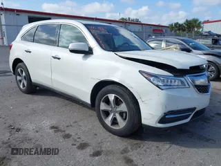 2016 Acura MDX with VIN 5FRYD3H24GB004738, listed as a IAAI auction lot 41571742 with 50,007 mi miles. Bid and sale history available at carsss.com. Image 1.