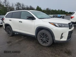 2019 Toyota Highlander SE with VIN 5TDJZRFH3KS975667, listed as a Copart auction lot 62555355 with 40,912 mi miles and Salvage title. Bid and sale history available at DreamBid. Image 4.