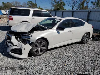 2021 Acura TLX w/Advance Package with VIN 19UUB5F62MA003777, listed as a Copart auction lot 48398195 with 34,342 mi miles and Non Repairable. Bid and sale history available at carsss.com. Image 1.