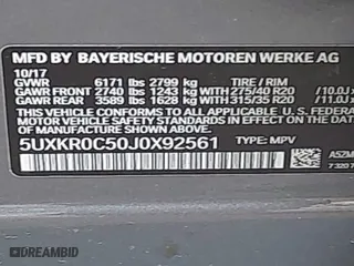 2018 BMW X5 xDrive35i with VIN 5UXKR0C50J0X92561, listed as a IAAI auction lot 41866445 with 56,918 mi miles. Bid and sale history available at carsss.com. Image 9.