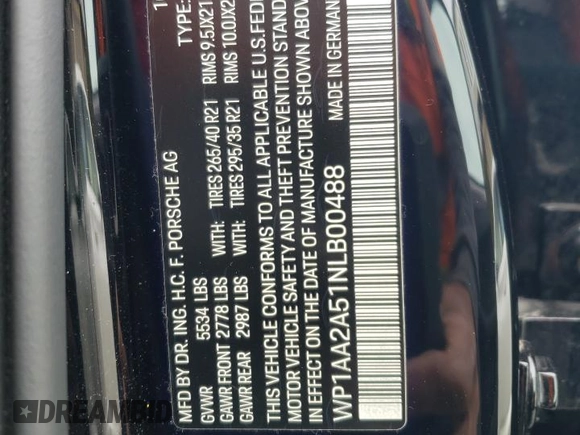 2022 Porsche Macan with VIN WP1AA2A51NLB00488, listed as a Copart auction lot 48550365 with 37,110 mi miles and Salvage Title. Bid and sale history available at carsss.com. Image 13.