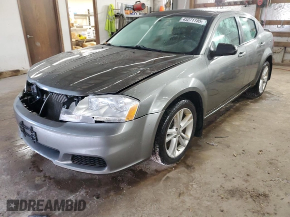 2012 Dodge Avenger SE with VIN 1C3CDZAG4CN254727, listed as a Copart auction lot 45271155 with 206,291 mi miles and Salvage Title. Bid and sale history available at DreamBid. Image 1.